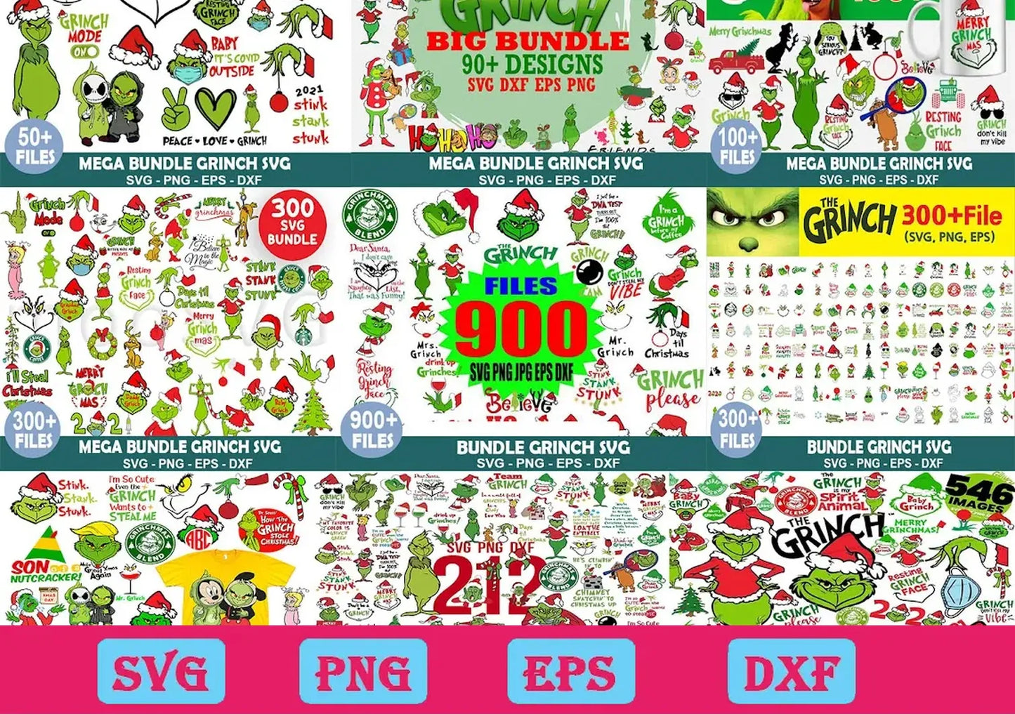 Mega Bundle Grinch Christmas Svg