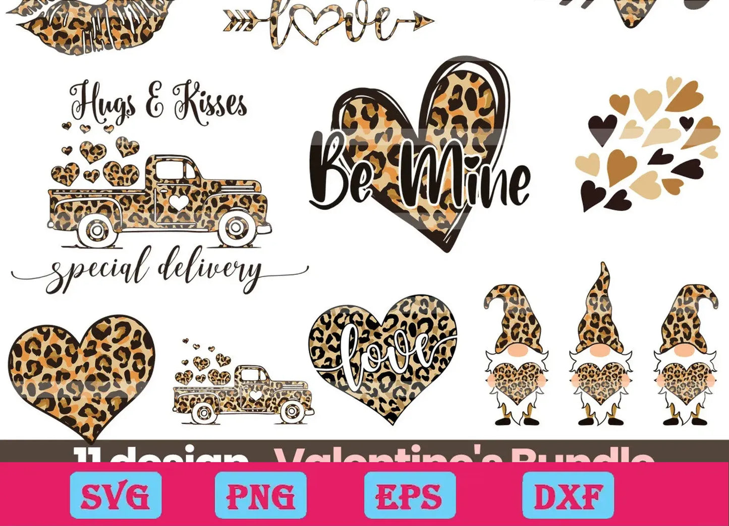 11 Leopard Valentines Bundle Svg