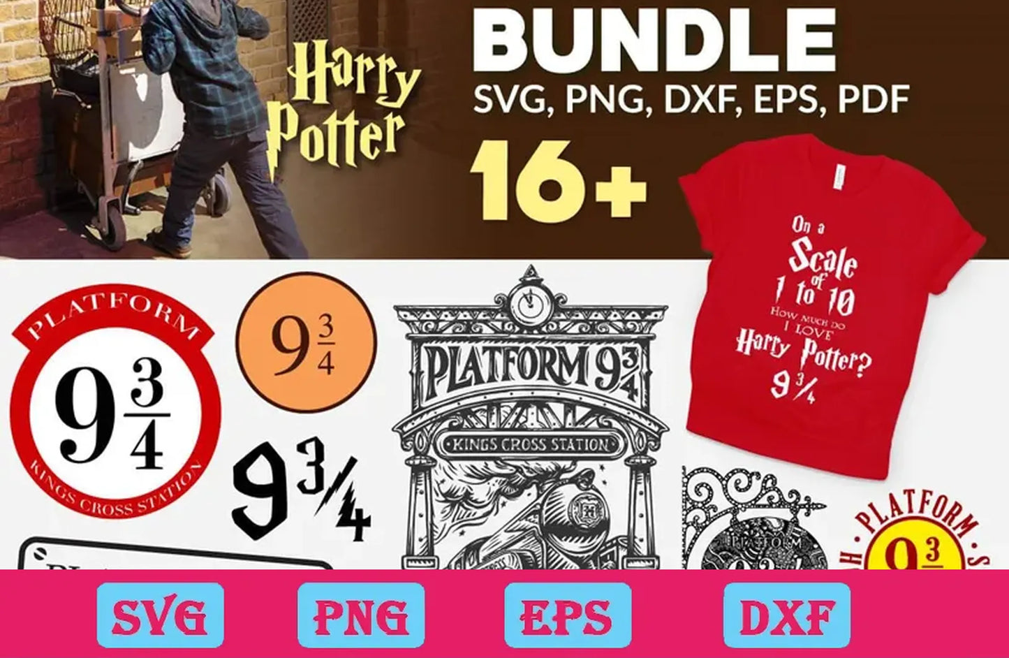 16+ Harry Potter Platform svg