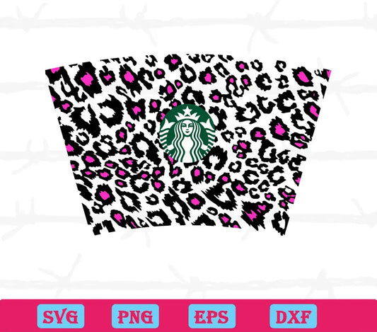 Full Wrap Leopard Print For Starbucks Cup, Svg Files