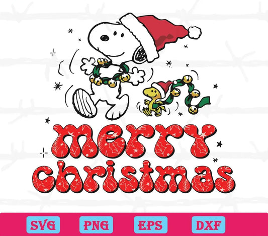 Funny Snoopy Woodstock Merry Christmas, Svg Png Dxf Eps Digital Download