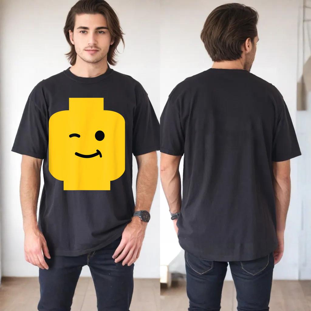 Winking Winky Face Minifig Brick Toy T-Shirt