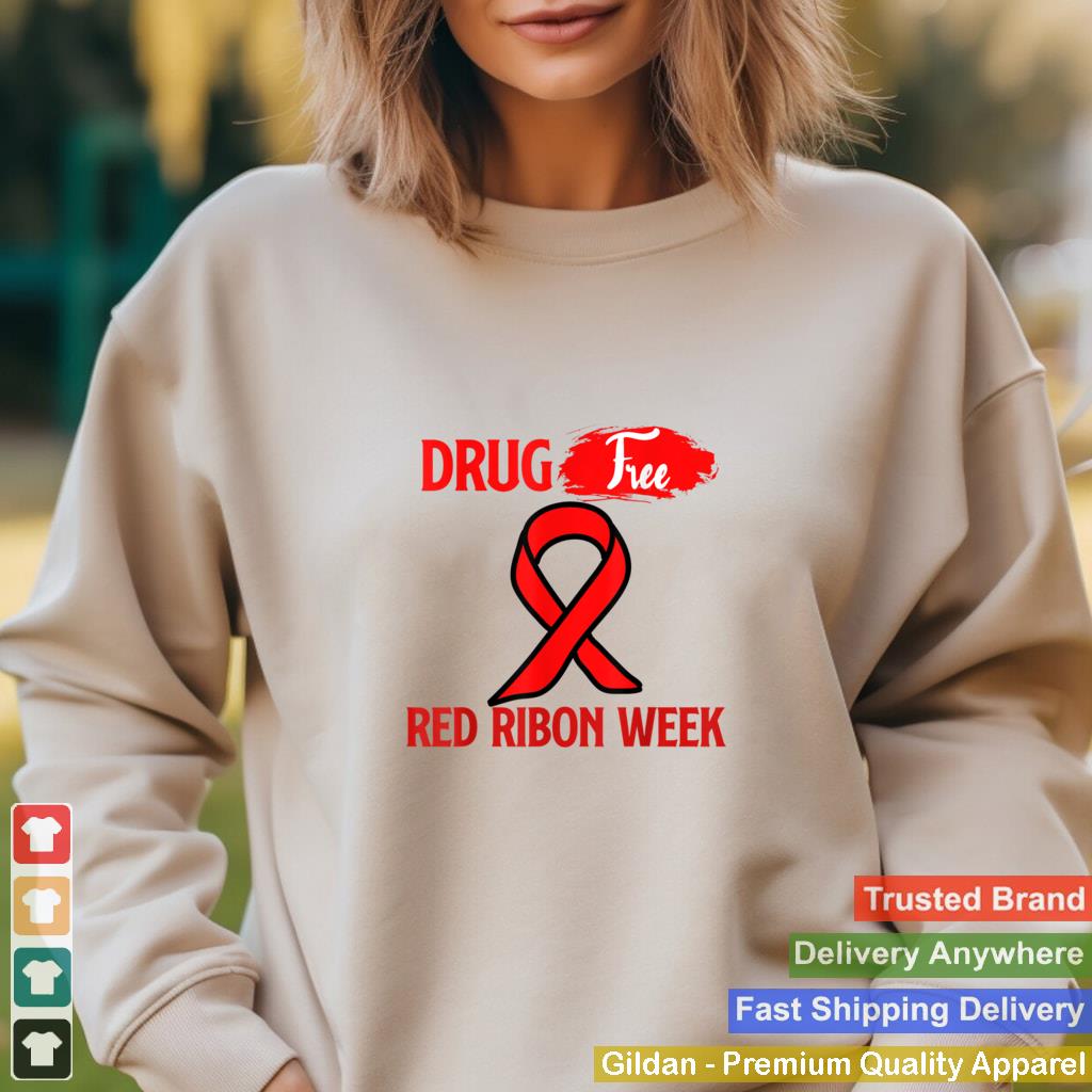 In October We Wear Red Ribbon Week Awareness T Shirt