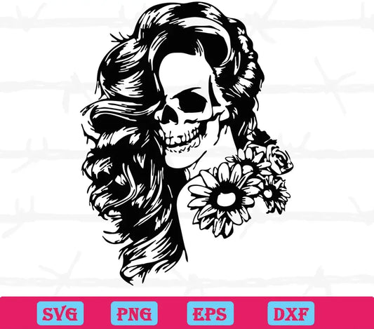 Woman Sugar Skull, Svg Png Dxf Eps Designs Download