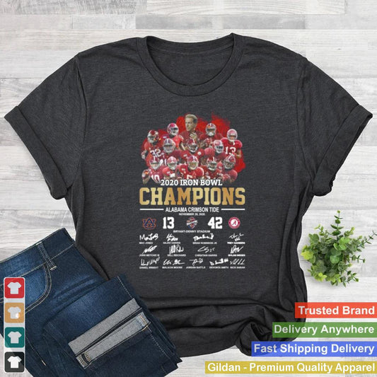 2020 Iron bowl Champions Alabama Crimson Tide signatures shirt