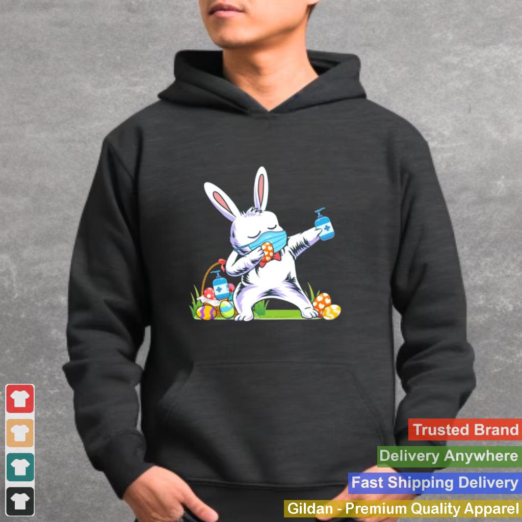 2021 dabbing easter bunny wearing mask shirt