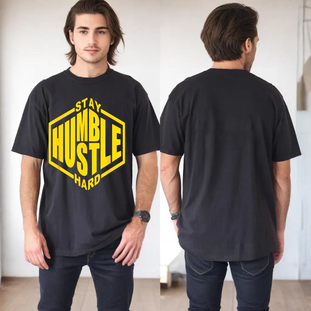 Stay Humble Hustle Hard Inspirational Bold Yellow Urban Vibe