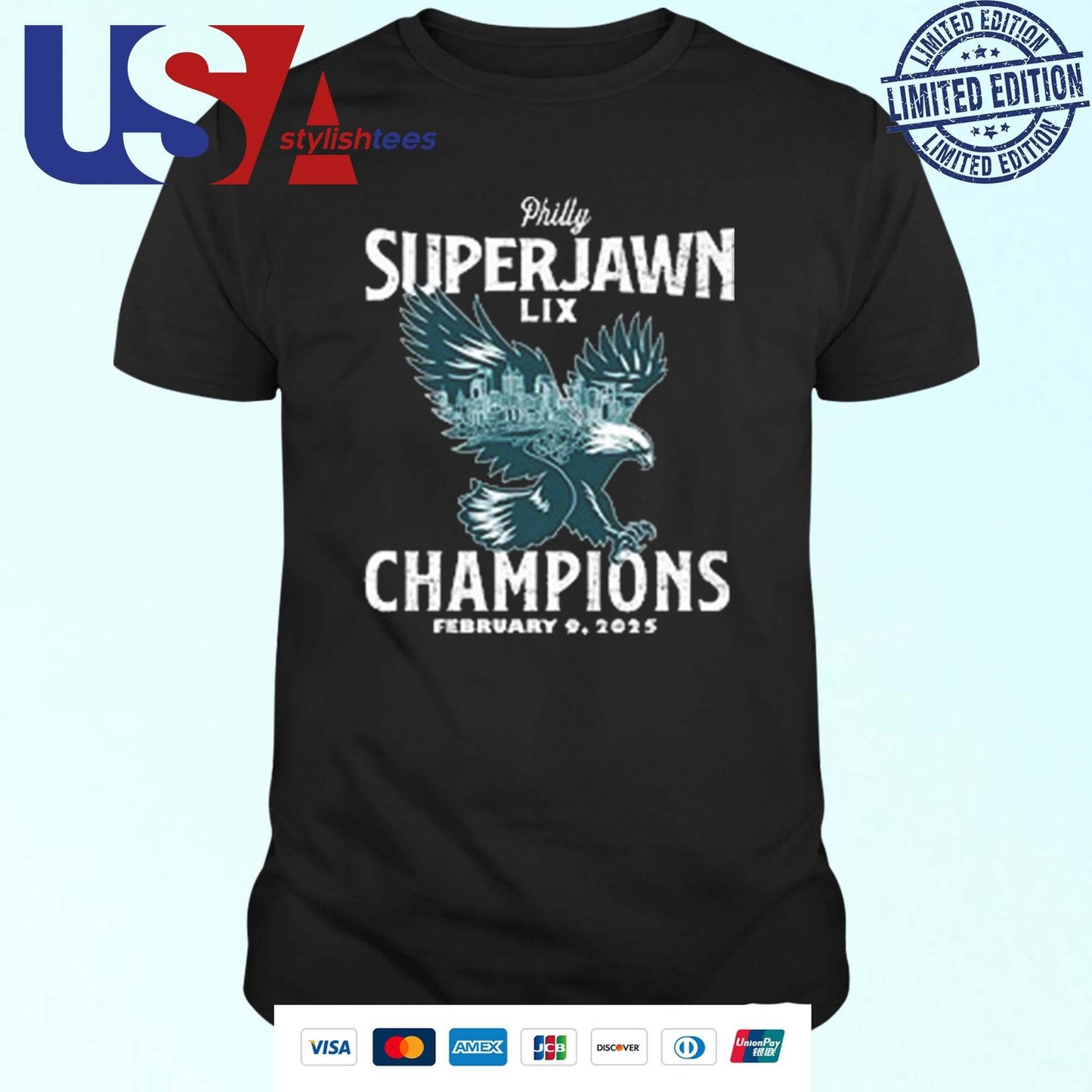 Philadelphia Football Philly SuperJawn LIX 2024-2025 Champions Shirt