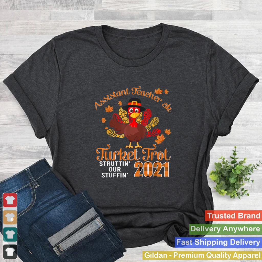 Assistant Teacher Turkey Trot 2021 Thanksgiving Plaid Runner T Shirt