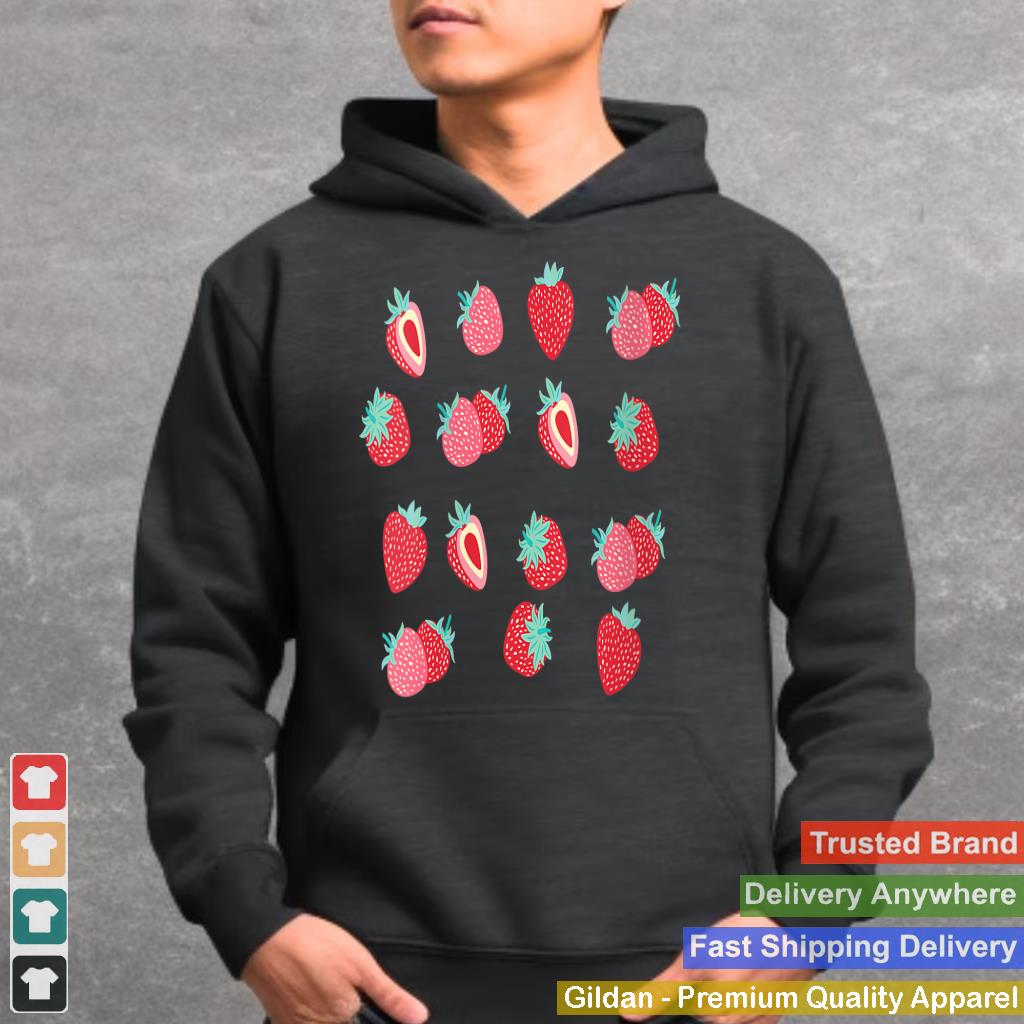 Womens Strawberries Pattern V-Neck