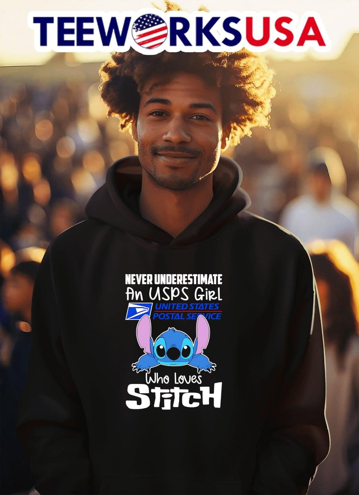 Never underestimate a USPS girl who loves Stitch shirt