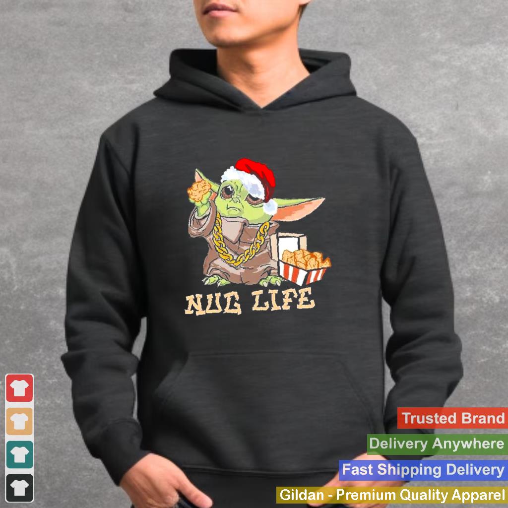 Baby Yoda hat Santa nug life Merry Christmas shirt