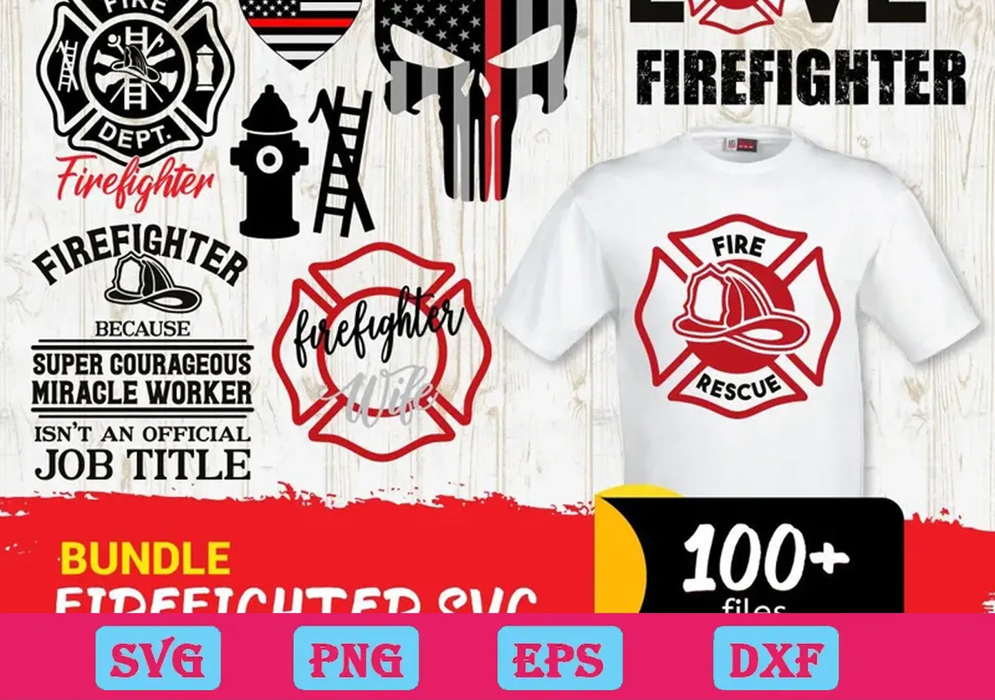 100+ Files Firefighter Svg