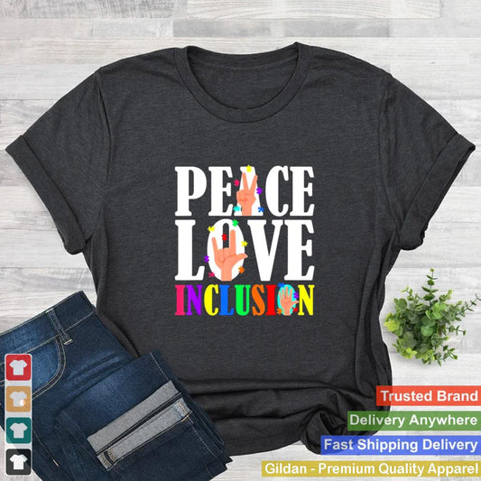 Autism Awareness Autistic Son Peace Love Inclusion T Shirt