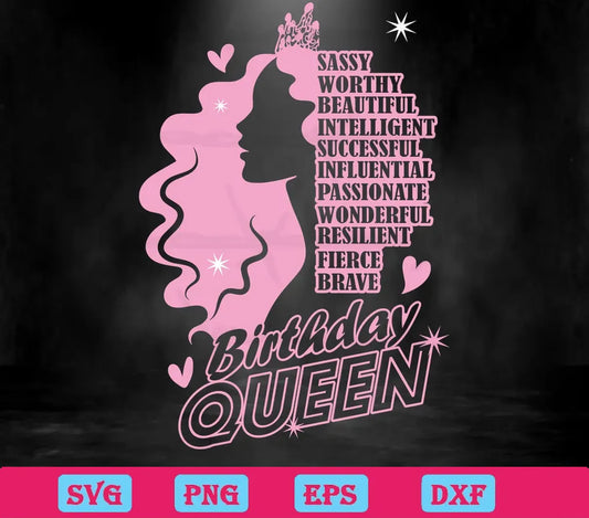 Birthday Queen Melanin Black Girl, Svg Files