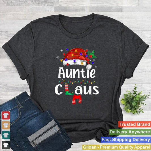 Auntie Claus Shirt Christmas Pajama Family Matching Xmas T Shirt 2