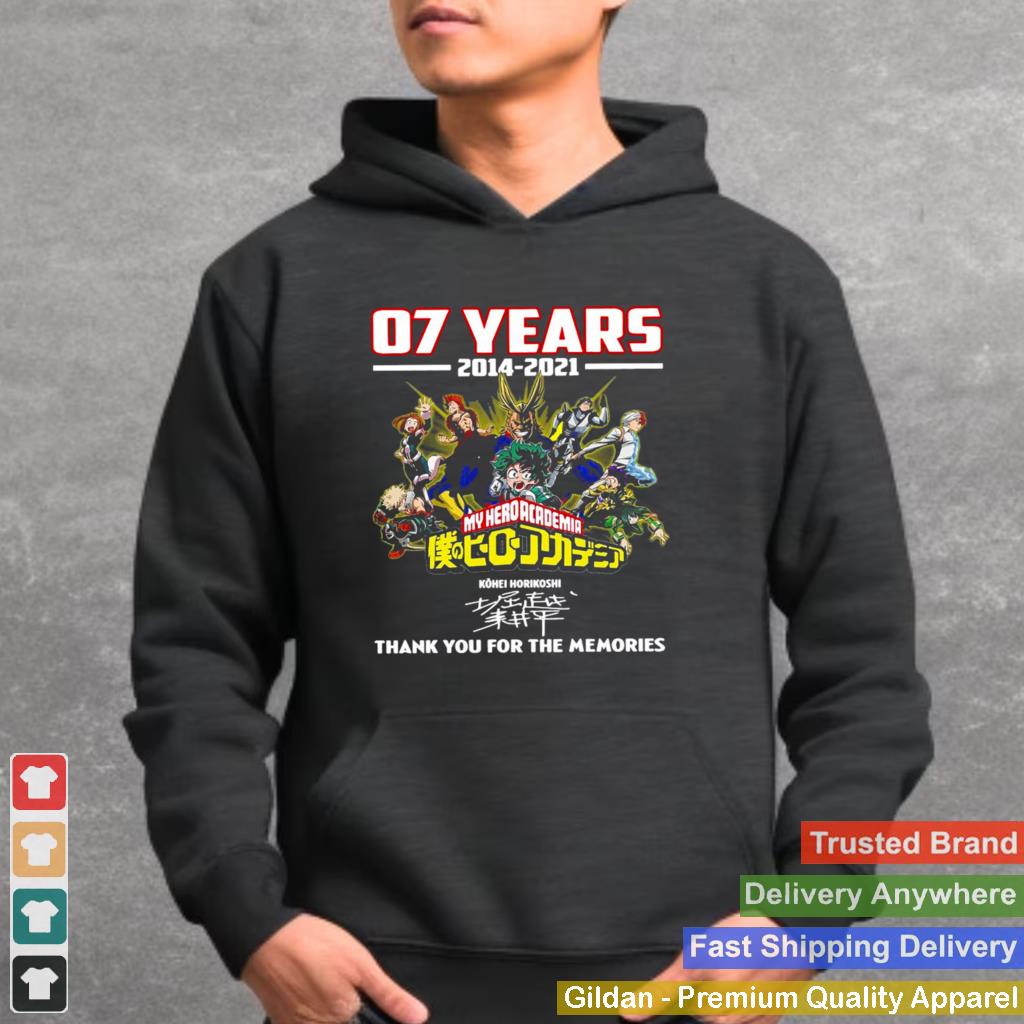 07 Years 2014 2021 My Hero Academia Thank You For The Memories Shirt