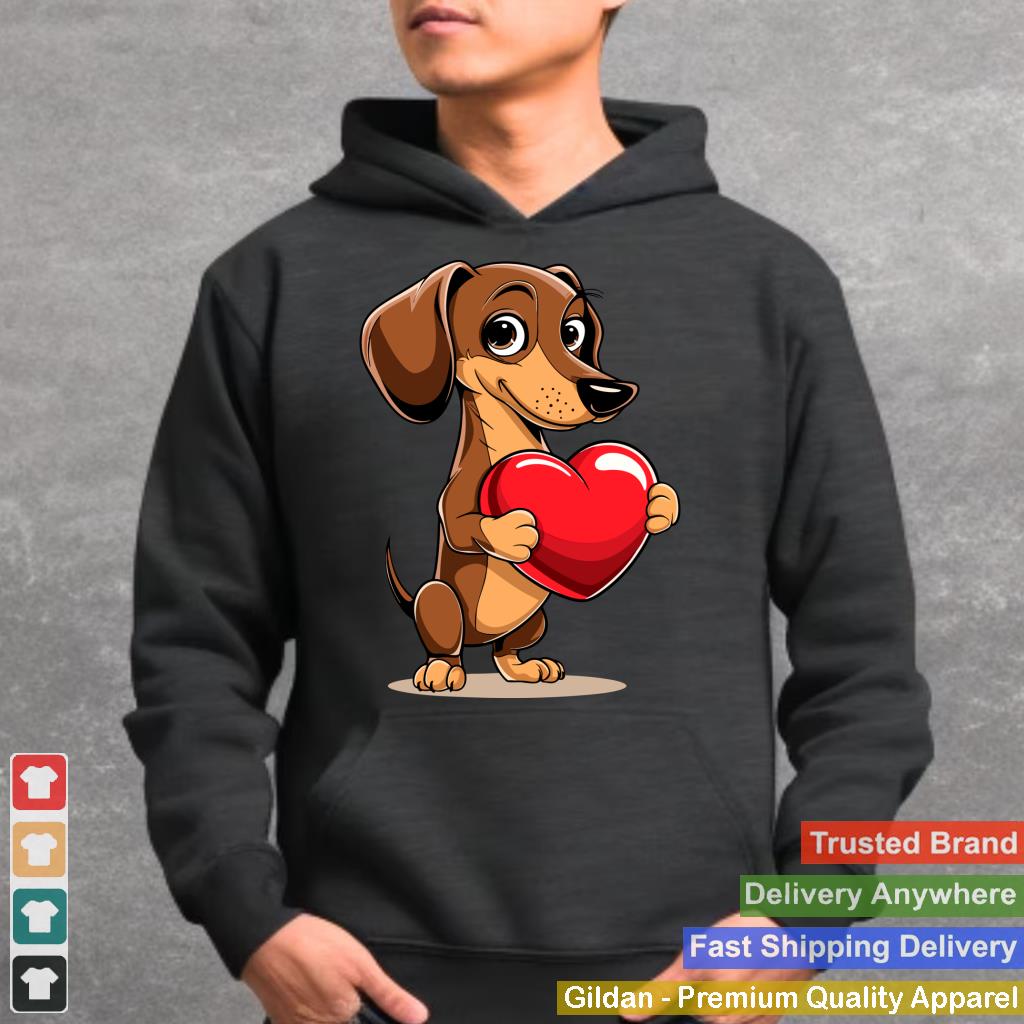 Cute Dachshund Dog Valentines Day Heart Lover Man Women Kids