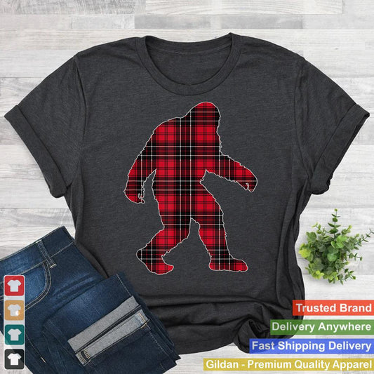 Bigfoot Christmas shirt Buffalo Plaid T shirt