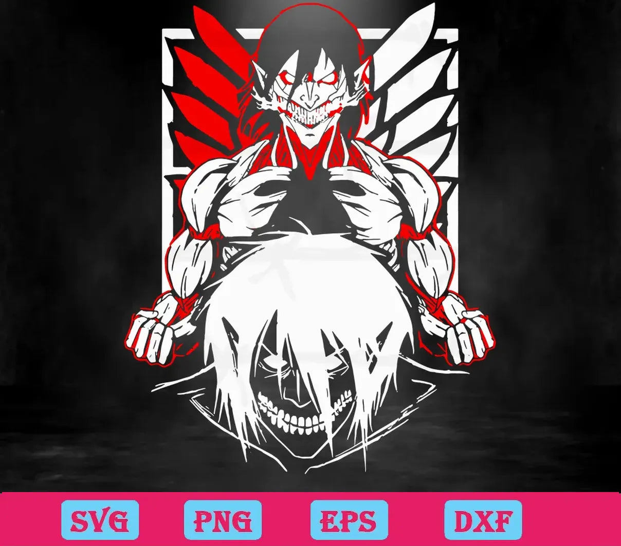 Eren Attack On Titan, SVG PNG DXF EPS Cricut