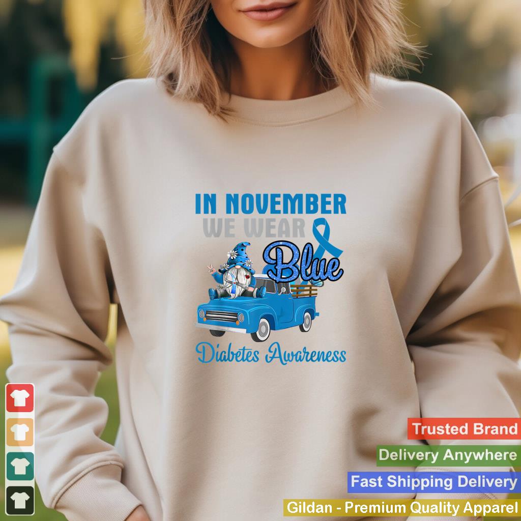 In November We Wear Blue Gnomes Diabetes Awareness T Shirt