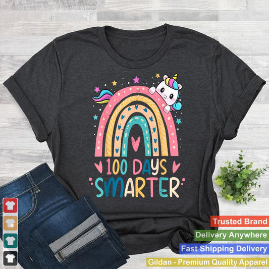 100 Days Smarter Kids Girls Unicorn 100th Day of School Gift