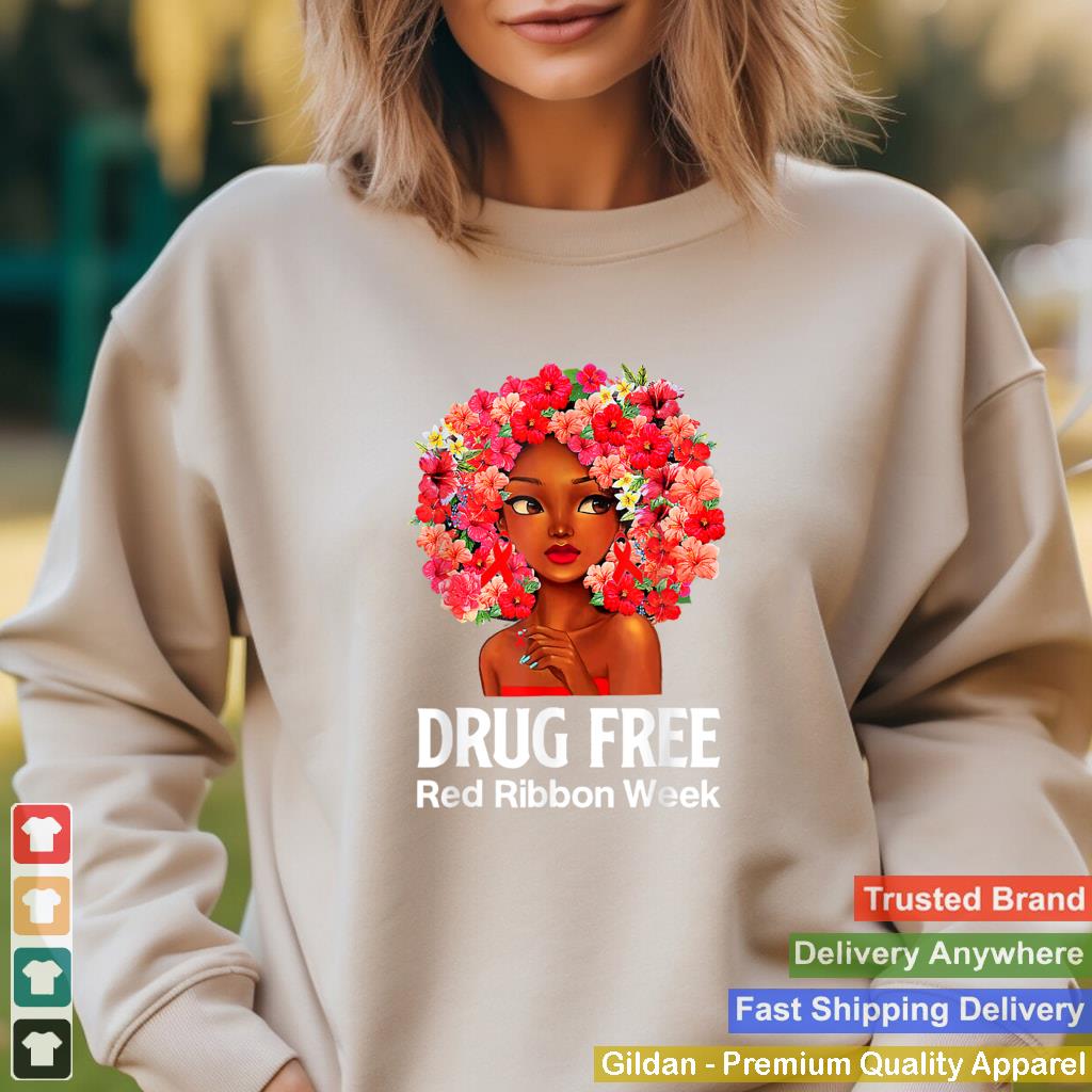 In October We Wear Red Ribbon Week BlackWoman Awareness 2021 T Shirt 1