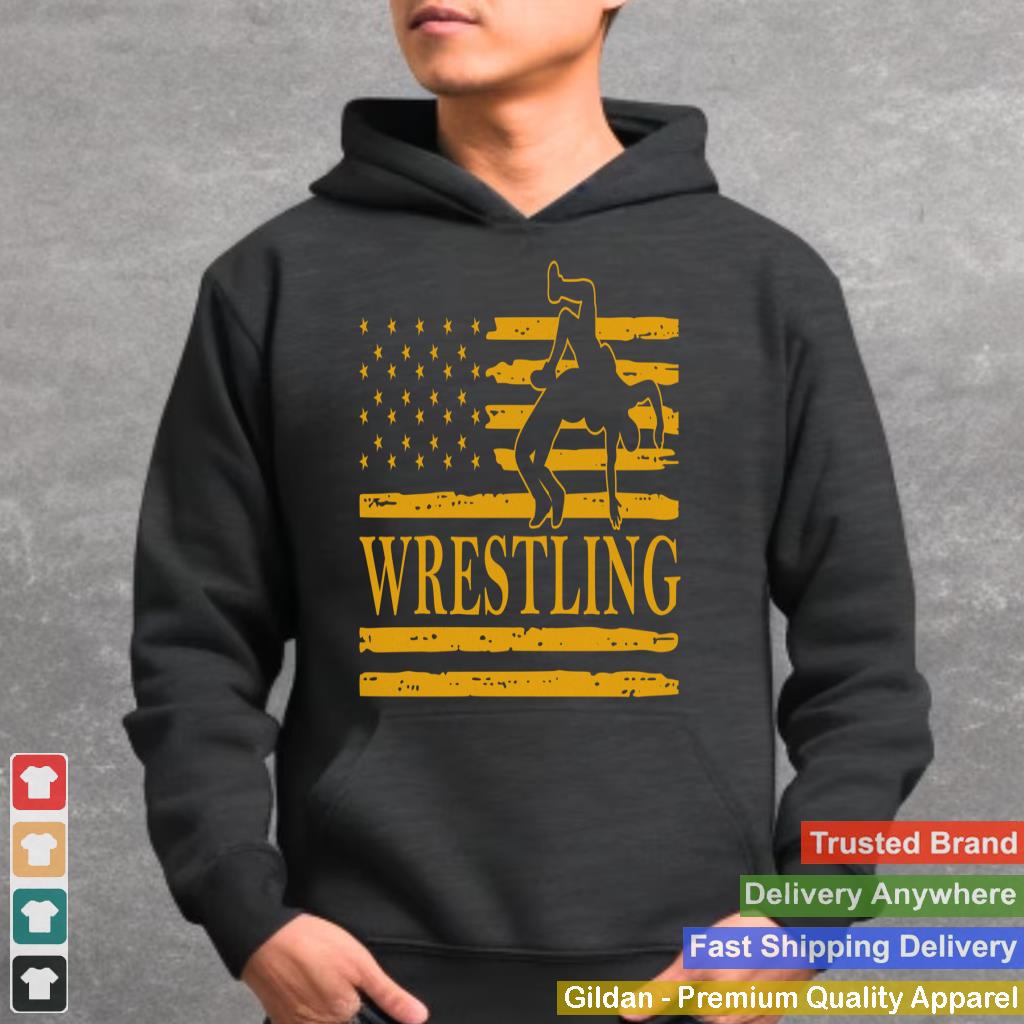 Wrestling Wrestler American USA Flag Patriotic Men Kids Boys