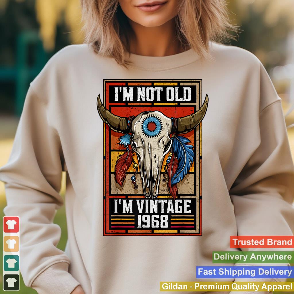 I'm Not Old I'm Vintage 1968 Birthday Cowboy Buffalo Skull