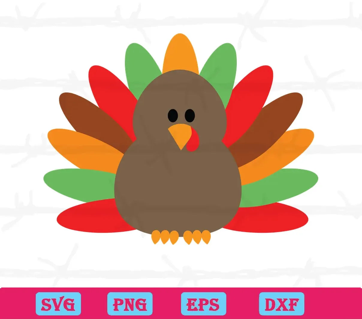 Thanksgiving Turkey Color, Vector Illustrations