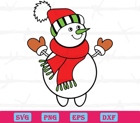 Christmas Cute Snowman, Svg Cut Files