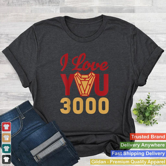 Avengers Endgame Iron Man I Love You 3000 Red Yellow Logo T Shirt