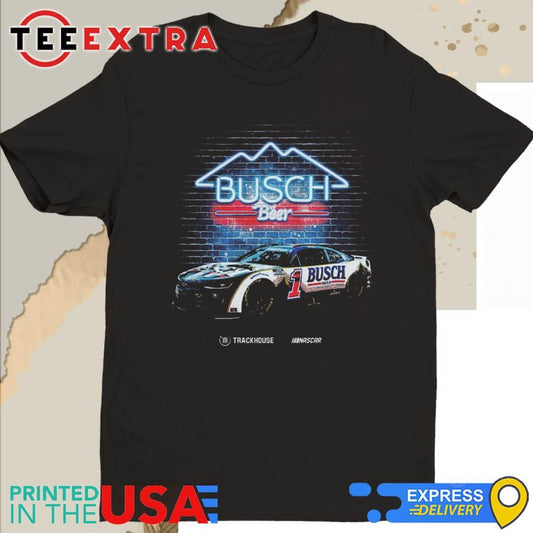 Official Busch Beer Ross Chastain Trackhouse Racing Team Collection Black Car Shirt