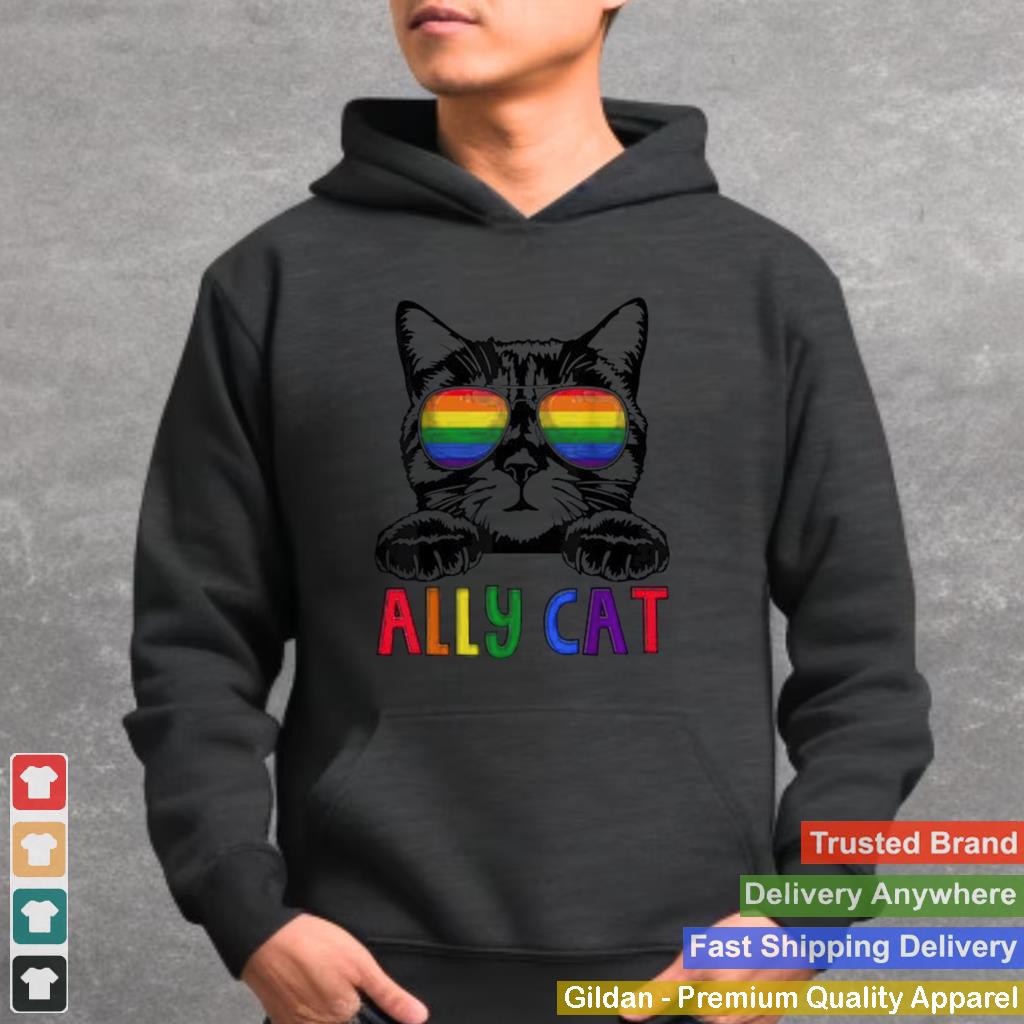 Ally cat rainbow gay pride cute lgbt animal pet lover shirt