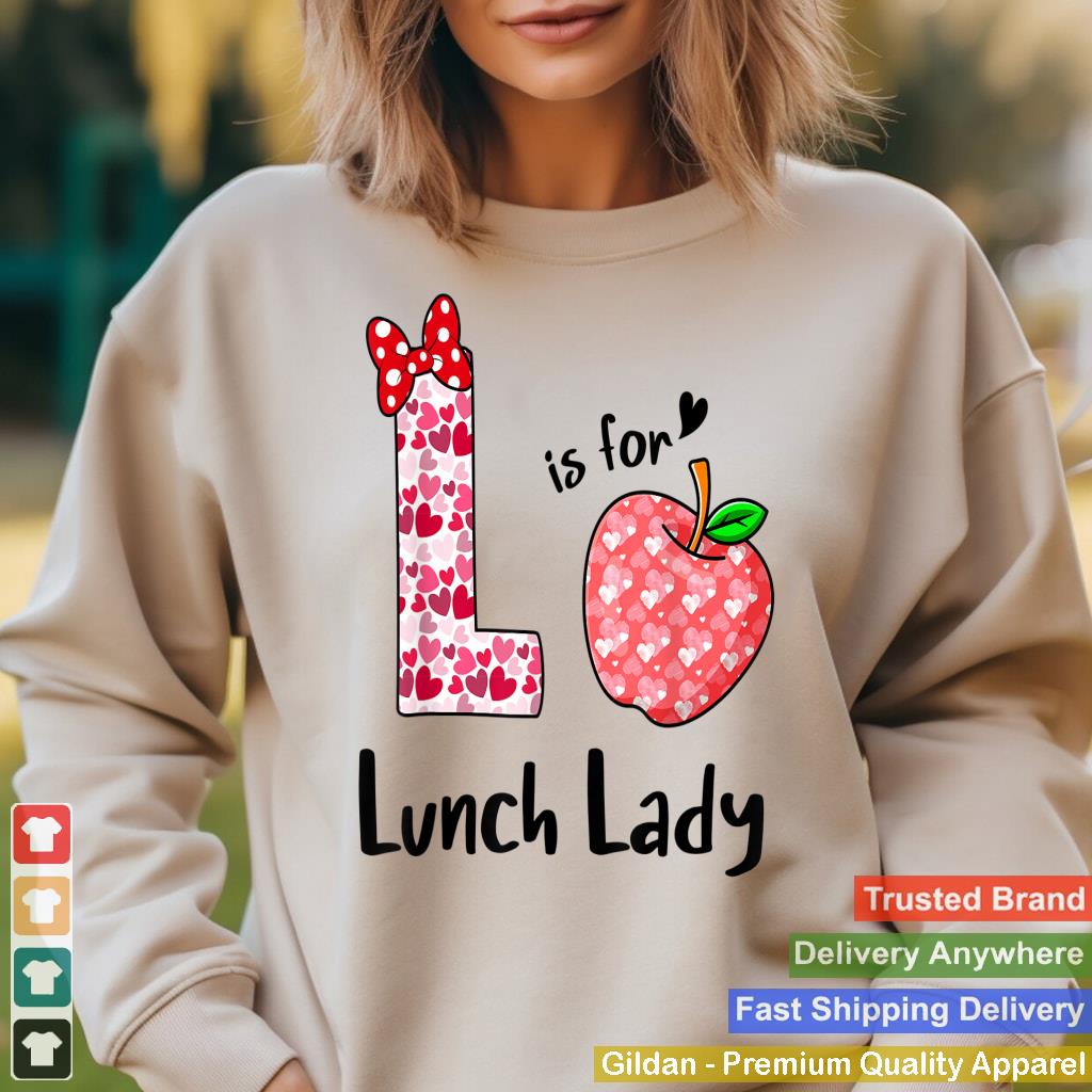 L Is For Lunch Lady Funny Valentines Buffalo Plaid