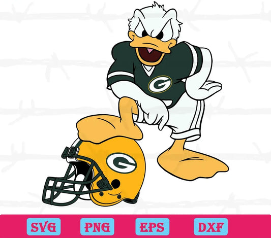 Green Bay Packers Donald Duck, Svg Cut Files