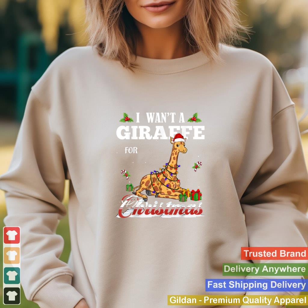 I Want a Giraffe Christmas Tree Light Santa Lover Safari Ani T Shirt