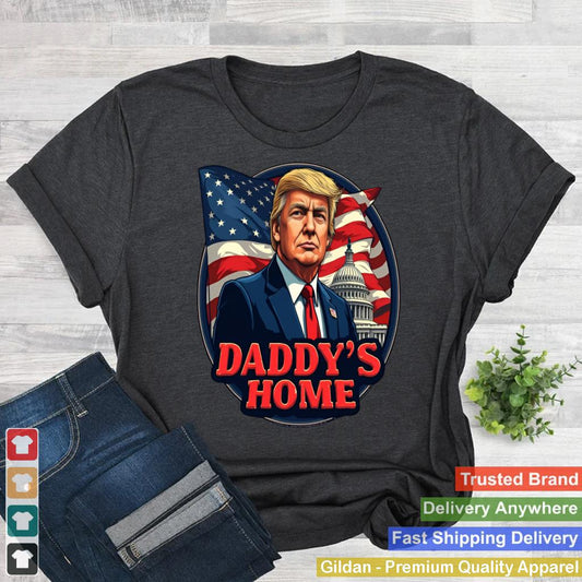 Trump Daddys Home White House USA American Flag Vintage_2