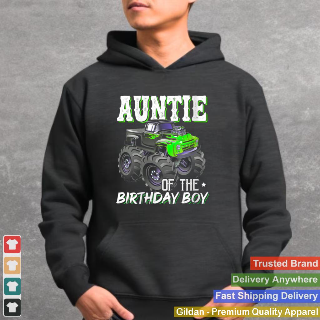 Auntie Of The Birthday Boy Monster Birthday Mothers Day shirt