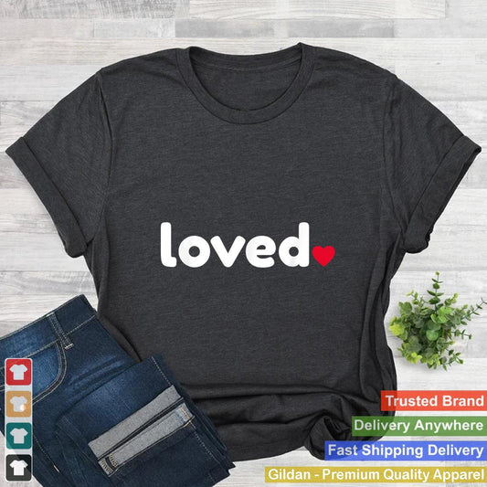 Loved Red Heart Cool Funny Valentines Day Gift for Women Men