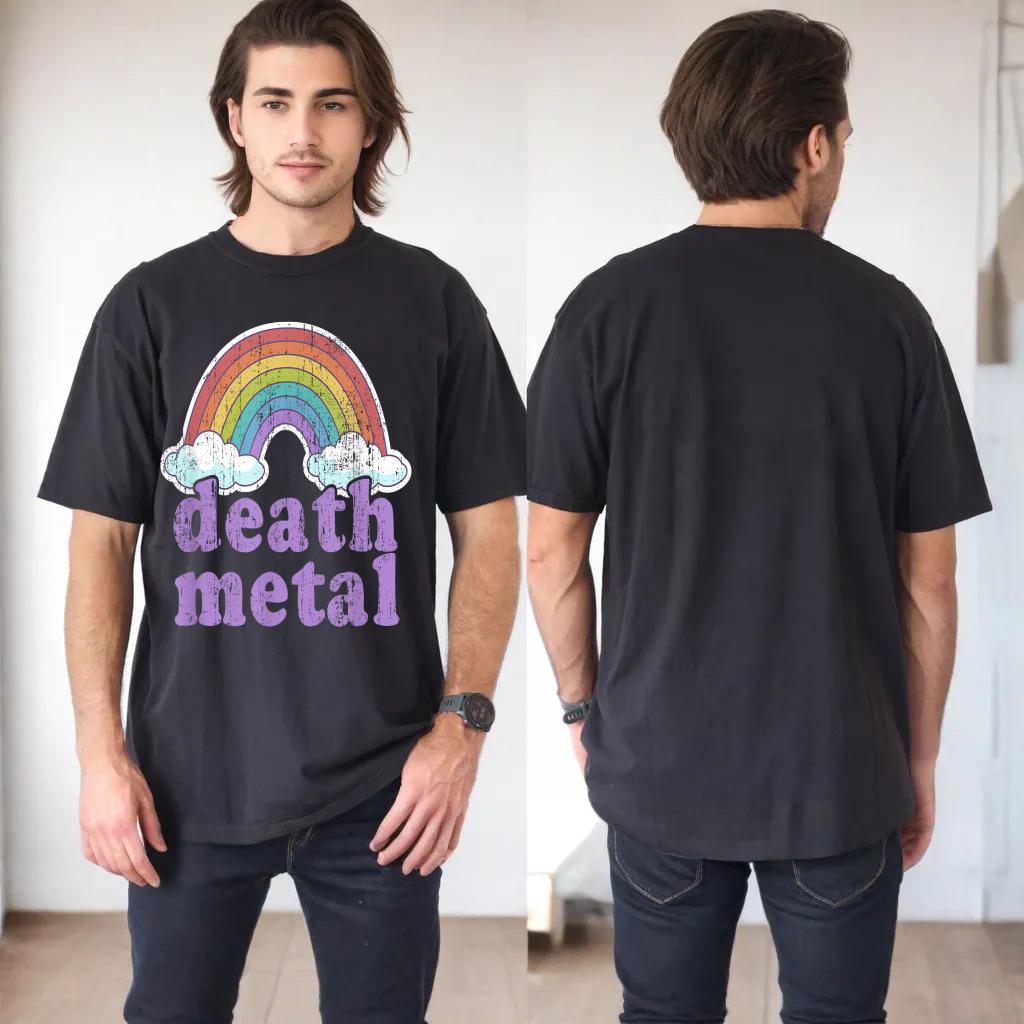 DEATH METAL Rainbow Funny Retro Vintage Love Music Metalhead