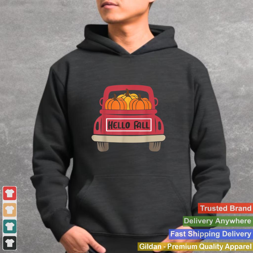 Autumn Hello Fall Pumpkin Truck Thanksgiving T Shirt