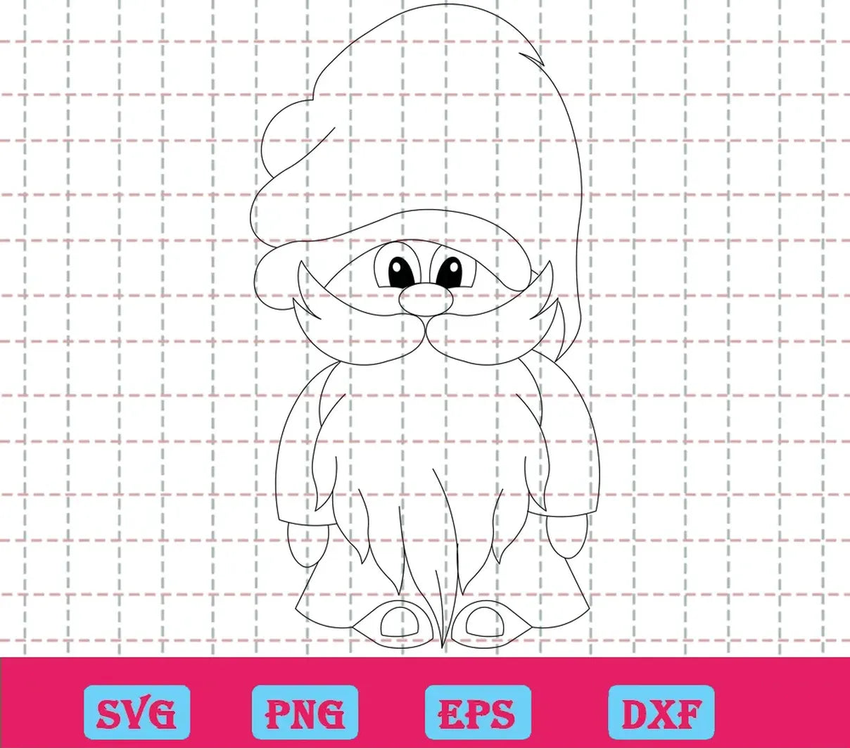 Free Cute Gnome Outline Clipart Image