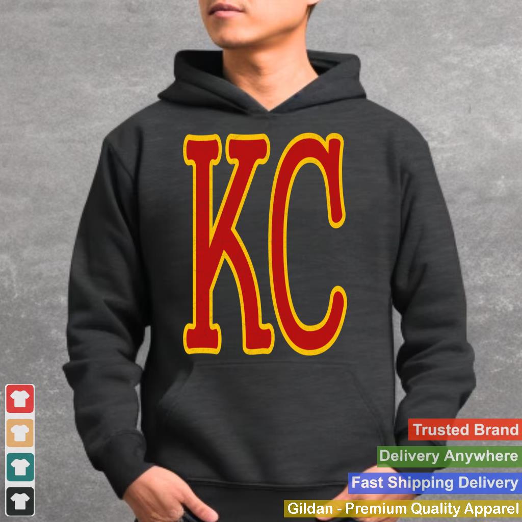 Kansas City RedYellow Cool Kansas City Kc 2 Letters Red KC Sweatshirt