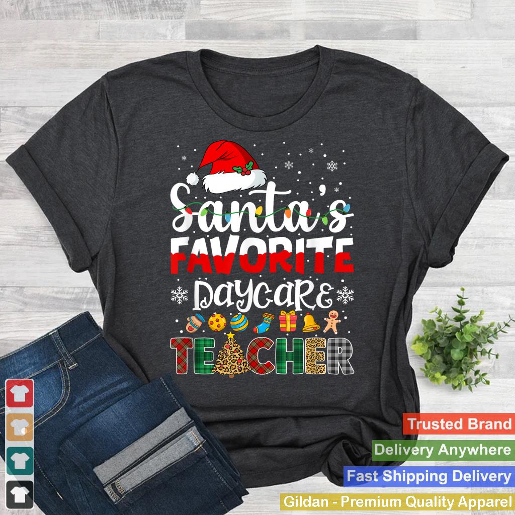 Santa's Favorite Daycare Teacher Buffalo Plaid Christmas