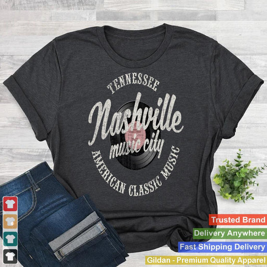 Nashville Music City Vinyl Vintage Sweatshirt