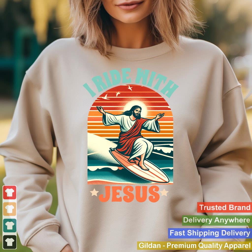 Jesus Surfing Lover Surfer Beach Vacay I Ride With Jesus