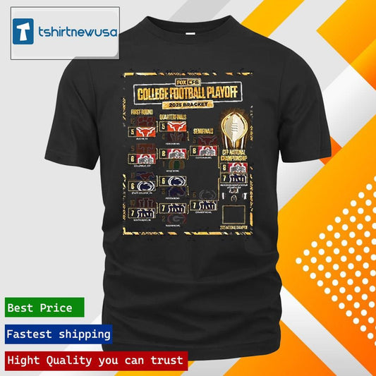 Original The College Football Playoff 2025 Bracket CFP National Championship Game For Ohio State Buckeyes Vs Notre Dame Fighting Irish Unisex Shirts