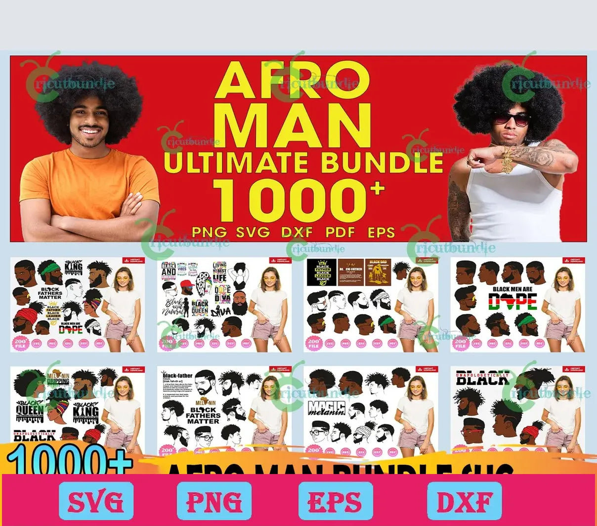 1000 Afro Man Svg Bundle