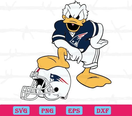 Donald Duck New England Patriots, Svg Png Dxf Eps Cricut Silhouette